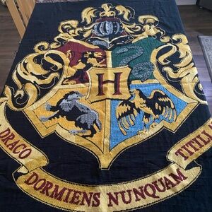 Harry Potter Universal Studios Multicolor Houses Crest Blanket